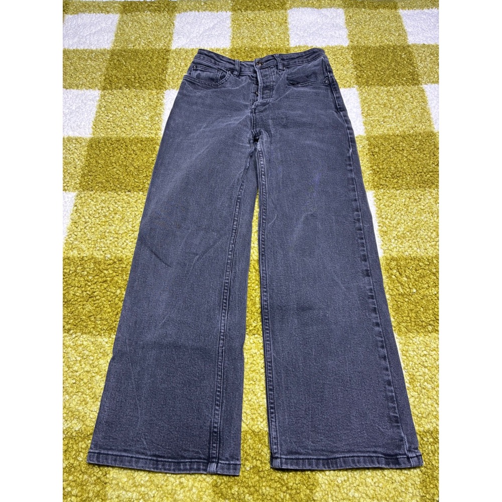 Free People Wide Leg Jean Washed Black Button Fly Denim Pants W26 61855-16515125